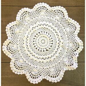 Vintage Handmade Crochet Doily 12" Diameter GrannyCore  Cottagecore Countrycore